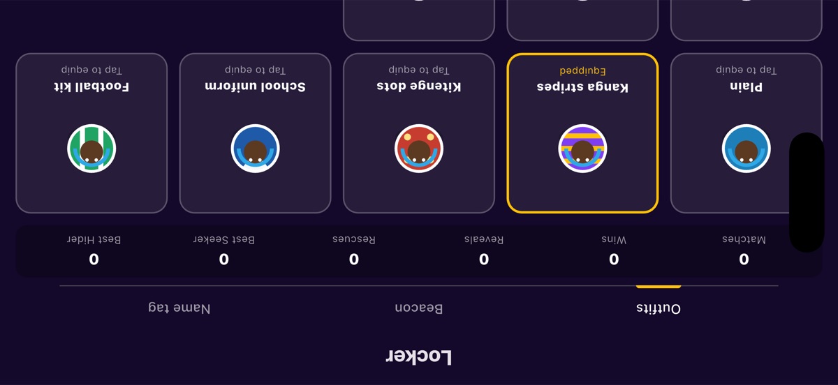The Locker screen showing outfits with previews